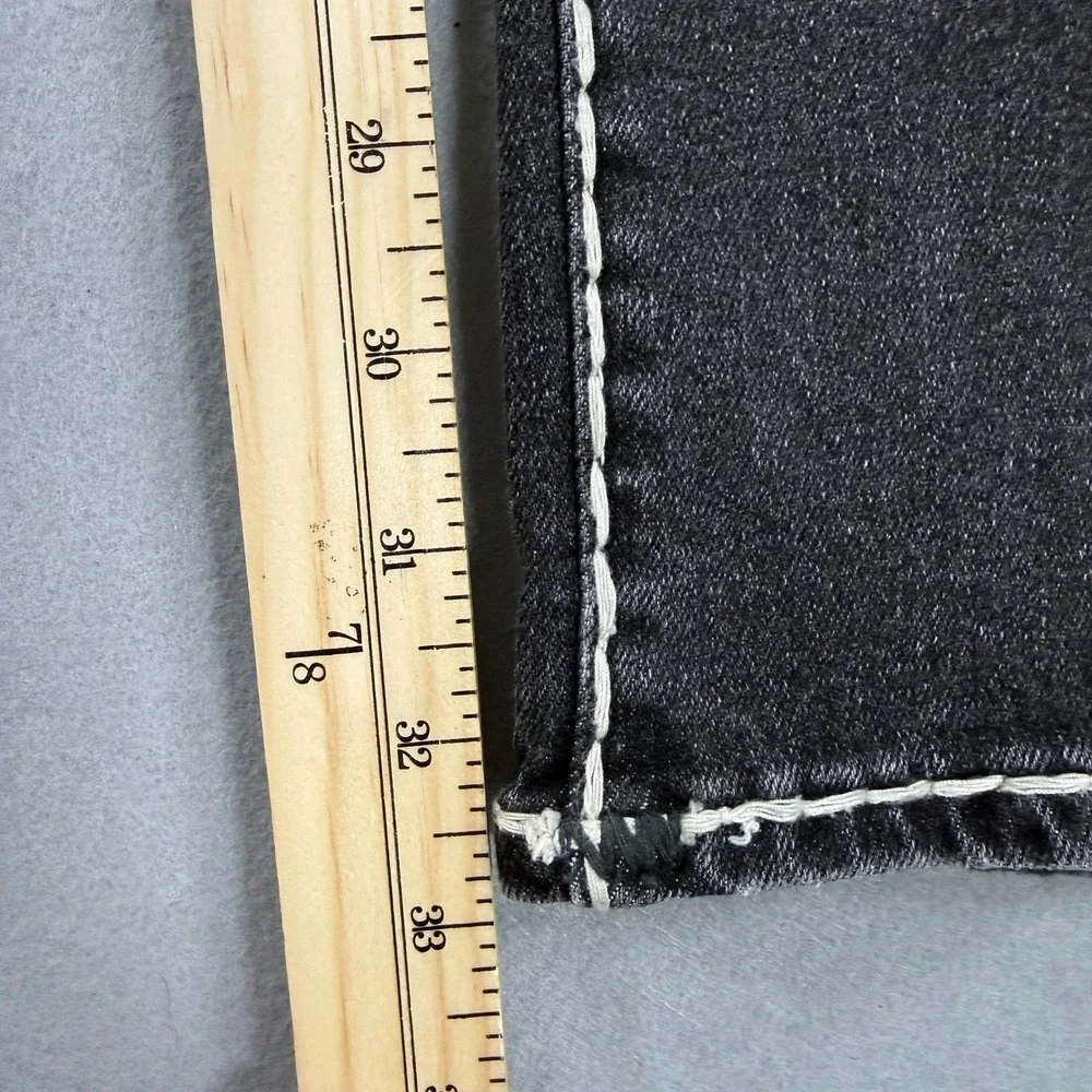 True Religion Ricky Jeans Men 31 Black Selvedge Super T Contrast Stitch Acid Y2K